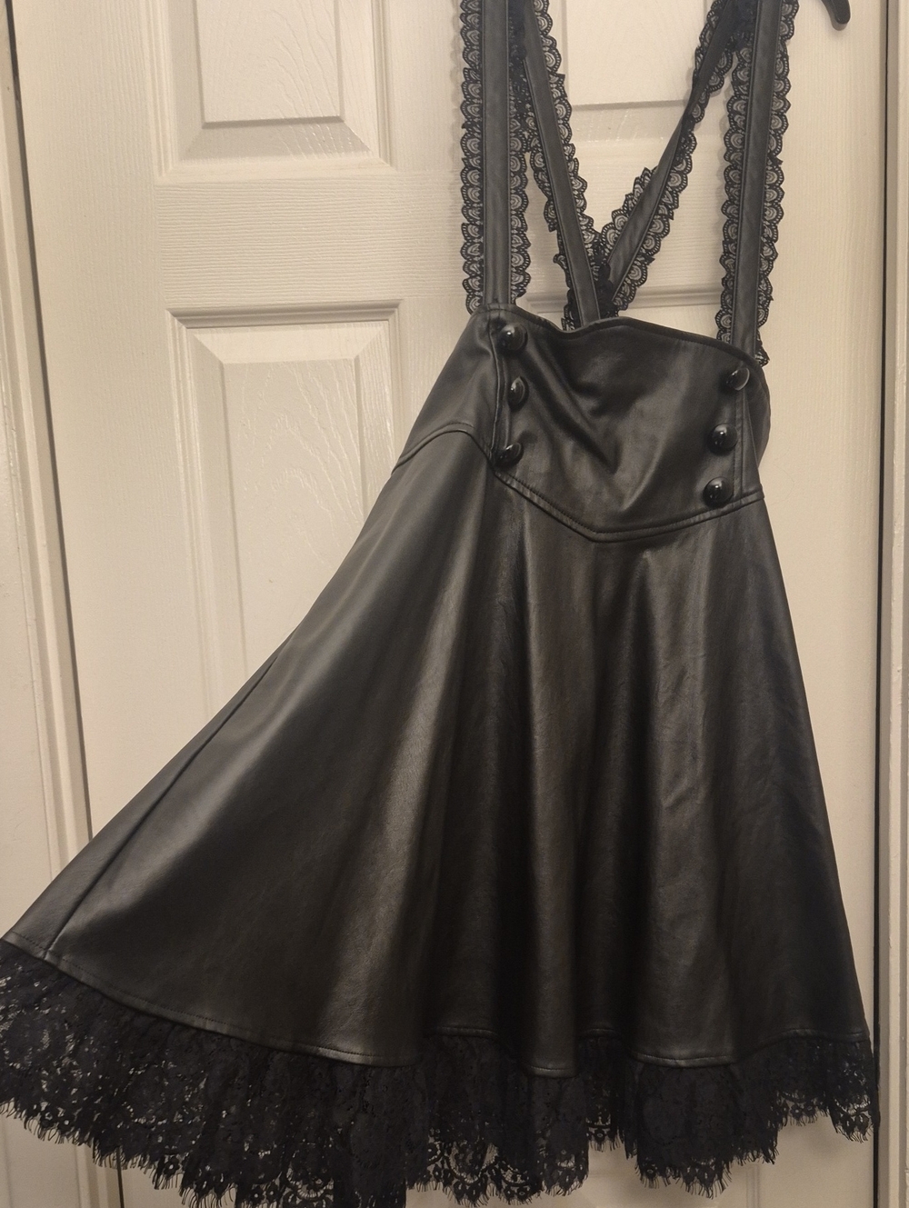 Killstar Black Faux Leather Garment with Moon Logo Tag